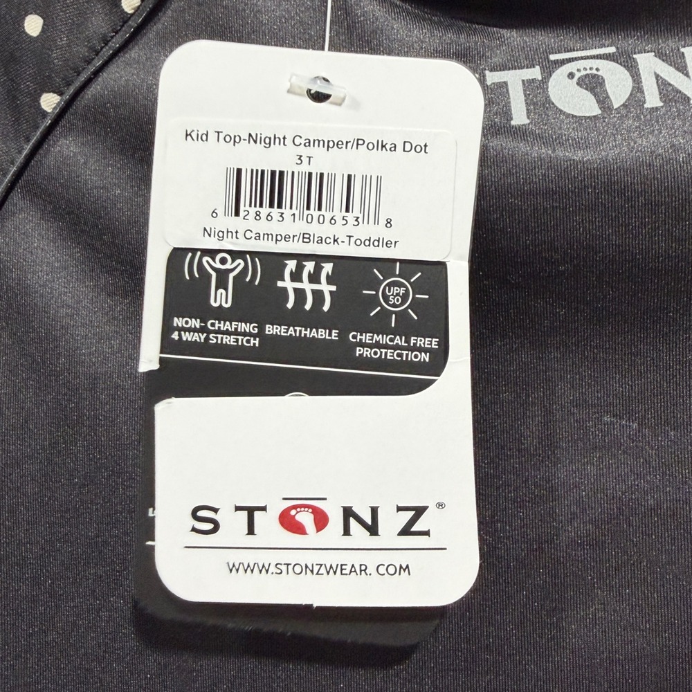 Stonz Sun Shirt Kids 3T Black Night Camper Polka Dot Outdoors NWT - Picture 7 of 7